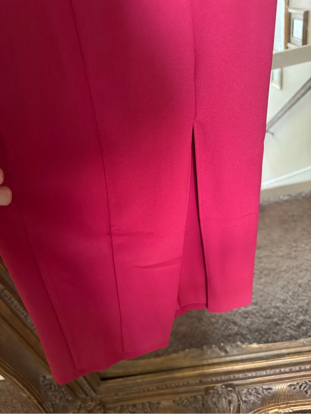 Abercrombie & Fitch Hot Pink Square-Neck Dress with slit
